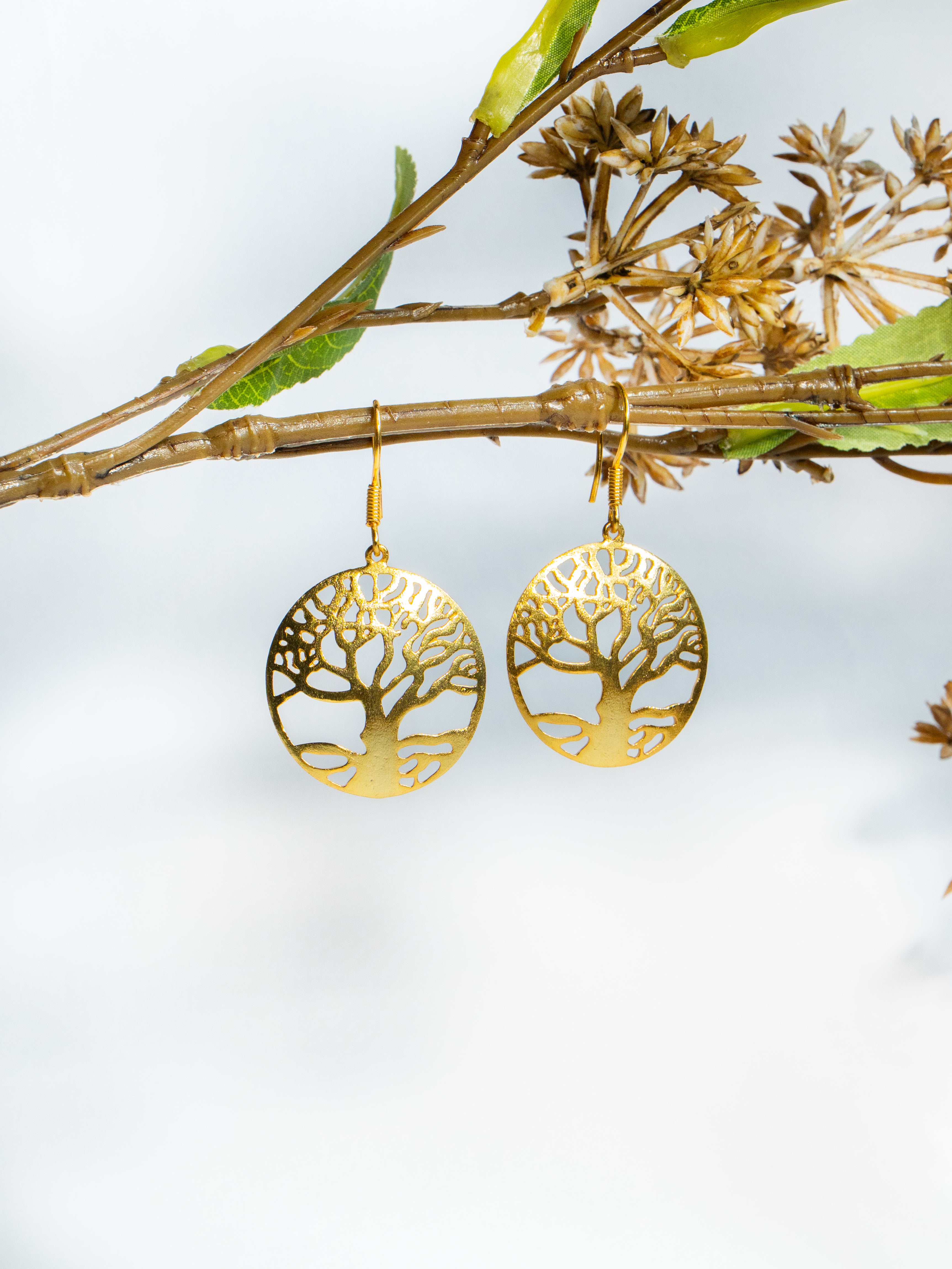 Golden Tree Earrings